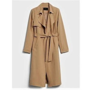 Soft midi tie trench coat